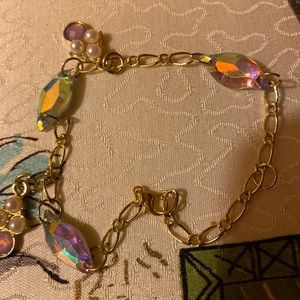 Handmade rhinestone bracelet.